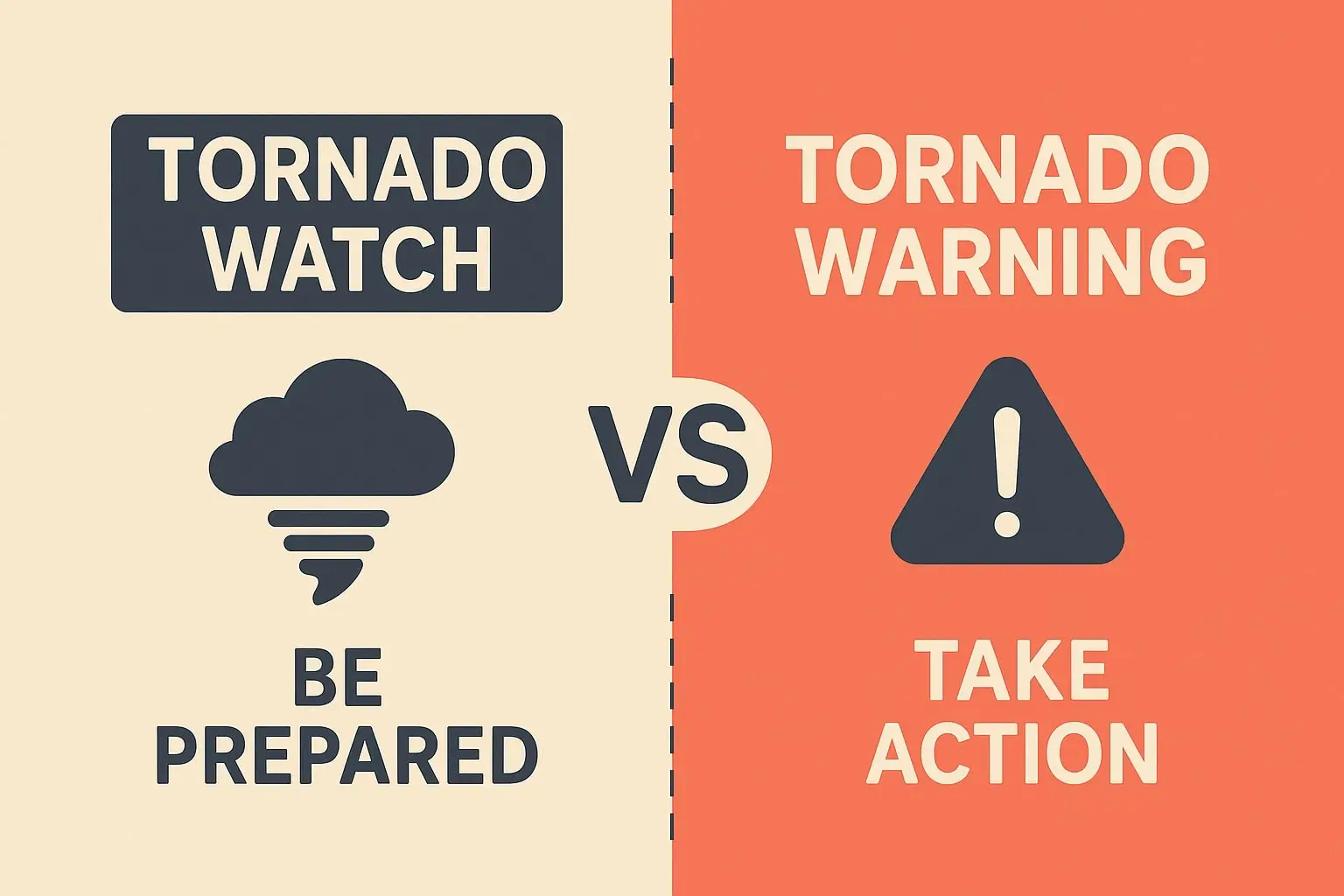 Tornado Watch vs Warning