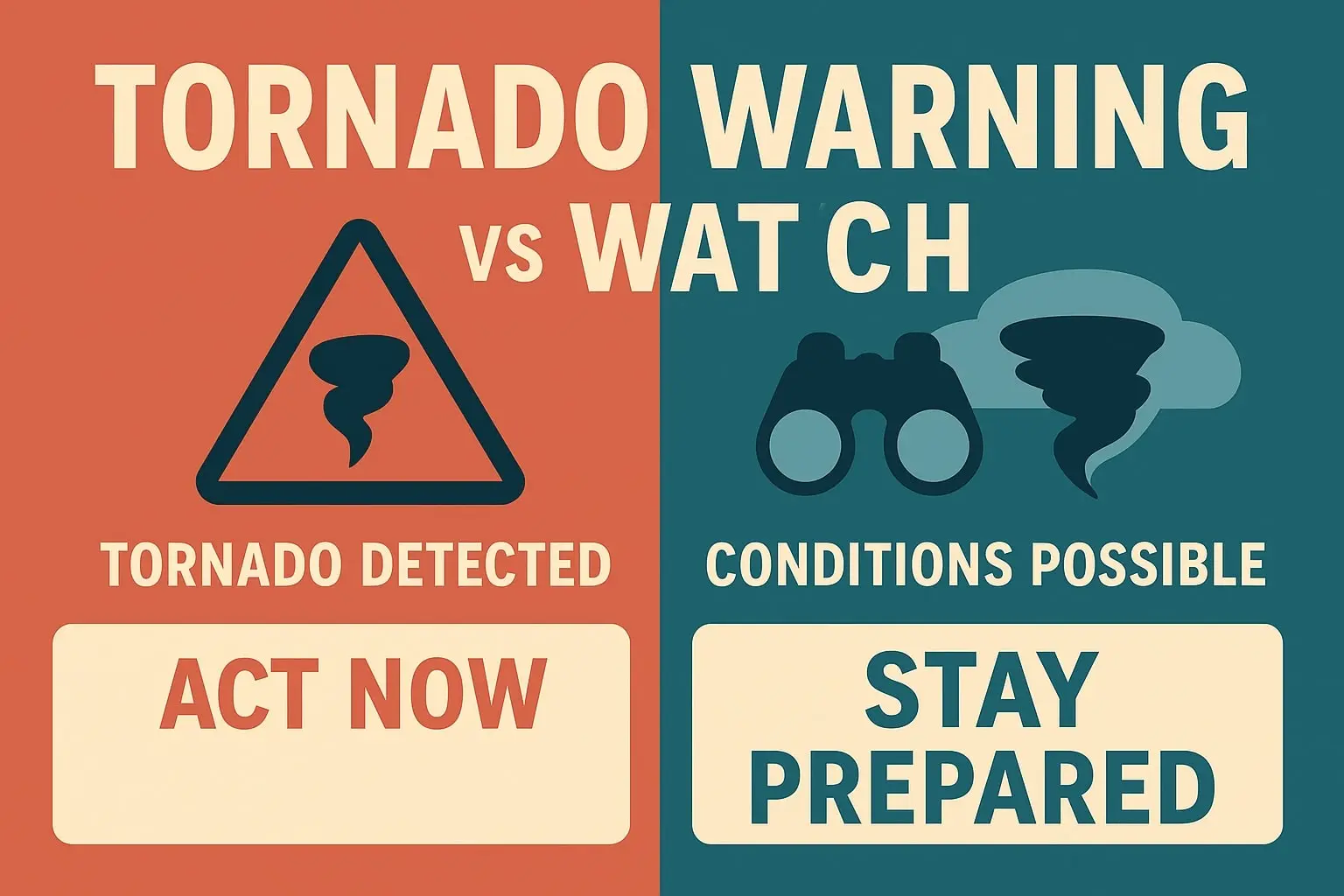 Tornado Warning vs Watch